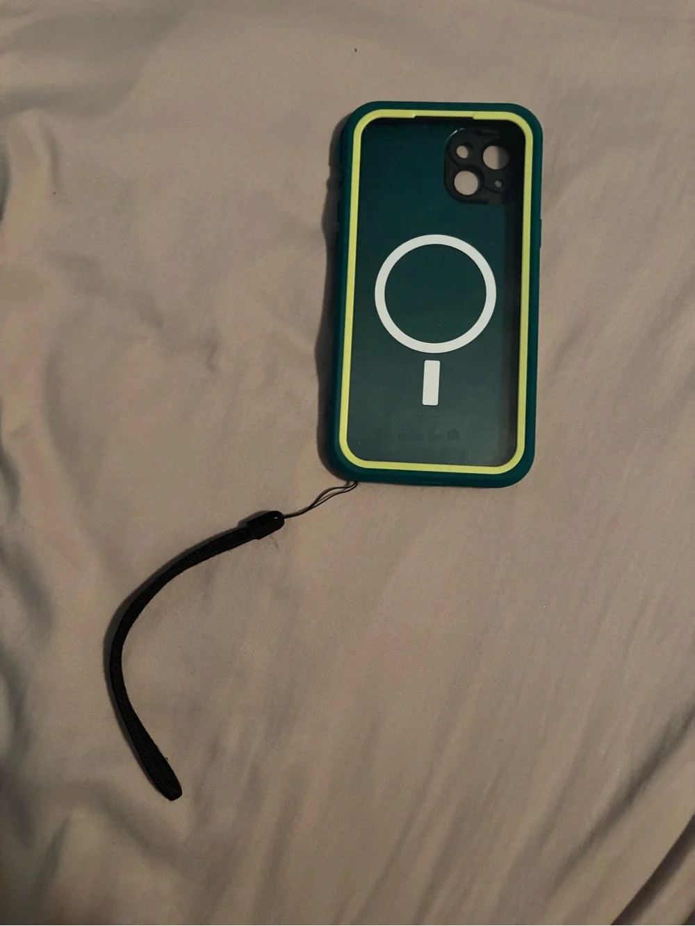 Green & Yellow iPhone 15 plus Waterproof Life-proof Case